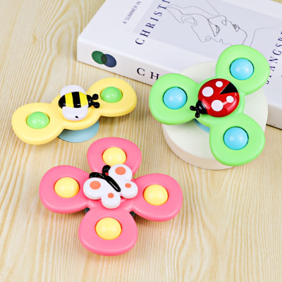 Sucker Rotary Table Toys Children's Fun Insect Finger Spinning Gyro Rattle Baby's Bathroom Toys Wholesale