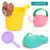 Cross-Border Children's Bathing 4-Piece Shower Coppertone Kettle Set Soft Rubber Beach Bucket Toy