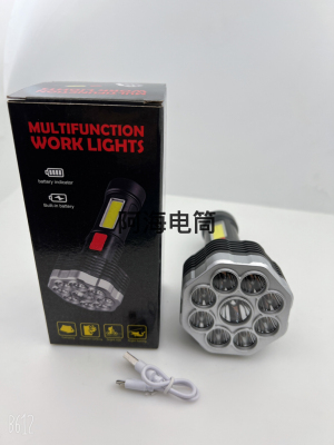 Power Torch, Flashlight, Configuration USB Cable Charging, Color Box Packaging a 100.