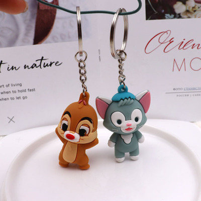 Creative Cute Cartoon Cat Squirrel Keychain Pendant Children's Clothing Schoolbag Pencil Box Ornaments Small Gifts