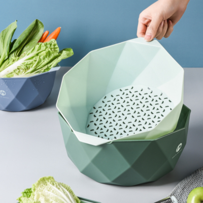 Double-Layer Vegetable Washing Basket Drain Basket