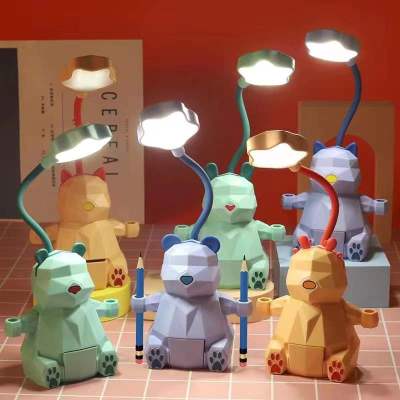 Cartoon Drawer Table Lamp USB Rechargeable Desktop Portable Student Learning Eye Protection Led Small Table Lamp Creative Gift