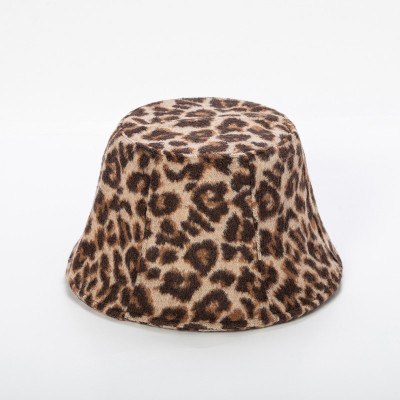 21 New Spring, Autumn and Winter Simple All-Matching Fisherman Hat Female European and American Fashion Leopard Outdoor Sun-Proof Basin Hat Male Spot