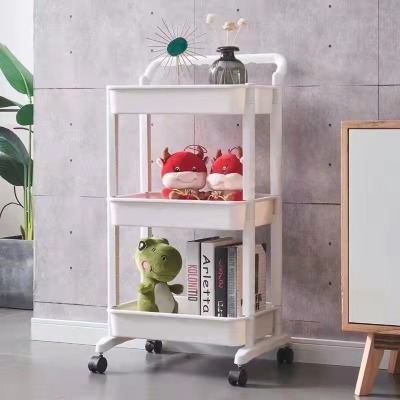 Baby Products Storage Car Trolley with Wheels Movable Simple Kitchen Storage Rack Multi-Layer Beauty Salon Trolley
