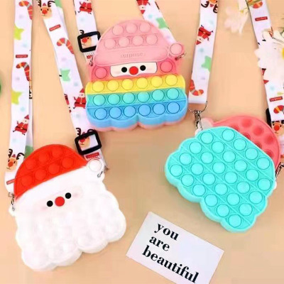 Internet Hot Silicone Bag Coin Purse Christmas Bags for Old People Decompression Bag Toy Shoulder Bag