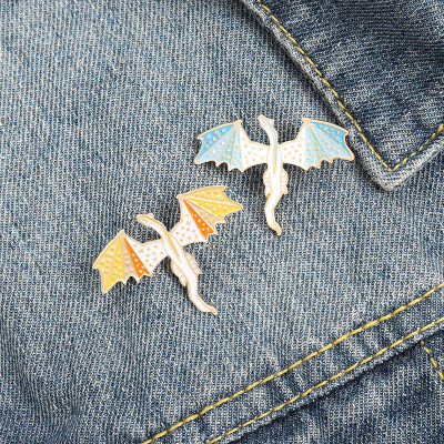 Paint Drop Oil Enamel Alloy Brooch Cute Cartoon Flying Dragon Pin Backpack Collar Denim Badge Wholesale
