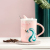 Creative Dream Unicorn Ceramic Cup with Cover with Spoon Coffee Cup Cartoon Mug Water Cup
