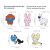 Cartoon Cute Animal Rabbit Mouse Puppy Brooch Care Health Prevention and Control Epidemic Animal Mask Pin