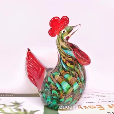 Glass Chicken Ornaments Creative Glass Crafts Home Soft Outfit Model Room Decoration Ornament