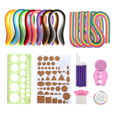 Paper Quilling Set Cross-Border Supply Quilling Paper Tape Crafts Paper Quilling Tool Set Gradient Color Colorful Paper Slip Paper Quilling Painting