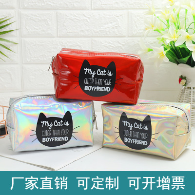 Cartoon Laser Cosmetic Bag Large Capacity Multifunctional Waterproof Cosmetic Storage Bag Fashion Lady Hand-Carrying Wallet