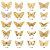 12 PCs 3D Metal Texture Hollow Butterfly Cross-Border Foreign Trade Wall Stickers Three-Dimensional Butterfly Home Butterfly Stickers Decoration