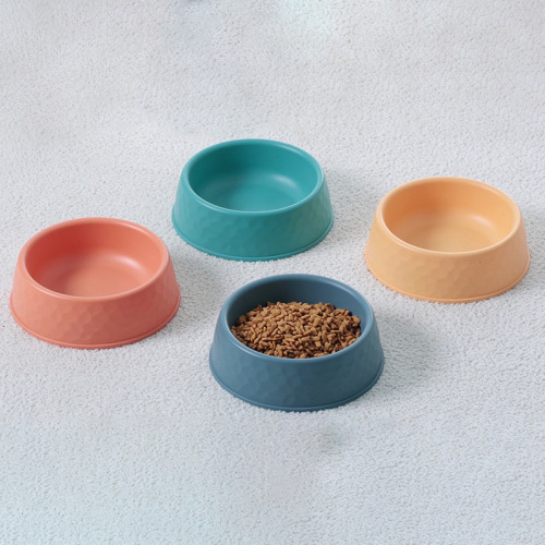 factory spot direct supply solid color round design dog food bowl pet bowl cat bowl kitten food bowl cartoon pet