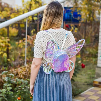 2022 St. Heron New Fashion Laser Butterfly Wings Women's Backpack Student Girl Personality Creative Backpack