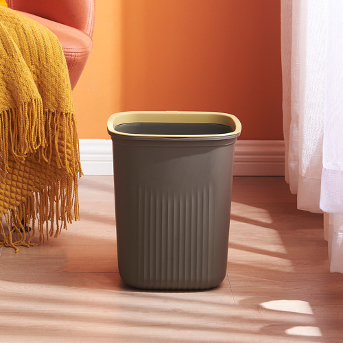 Simple Kitchen Trash Can Home Living Room Creative Dust Basket without Lid with Pressure Ring Toilet Toilet Plastic Wastebasket