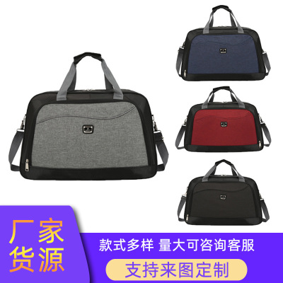 New Luggage Bag Nylon Large and Small Men and Women's One-Shoulder Portable Luggage and Suitcase Coverable Handle Boarding Bag