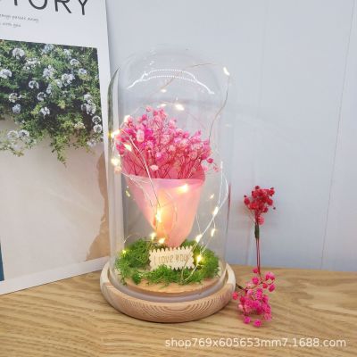 Creative Glass Cover Eternal Flower Hair Band Lamp Glass Cover Starry Sky Gift Decoration Qixi Mother's Day Birthday Gift