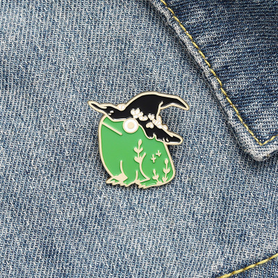 Halloween Wizard Hat Frog Brooch Hat Pin Cartoon Animal Clothing Accessories in Stock Wholesale