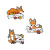 Student Cute Cartoon Enamel Fox Brooch Dripping Oil Paint Fox Collar Pin Denim Badge Wholesale