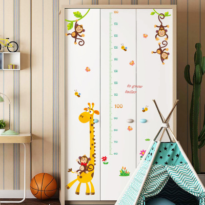 Sk7196 Giraffe Height Stickers for Children Children's Height Measuring Ruler Spot Direct Wholesale Height Wall Stickers