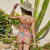 Vest High Waist Split Swimsuit Women's Seaside Conservative Swimwear Two-Piece Summer Backless Lace Simple Set