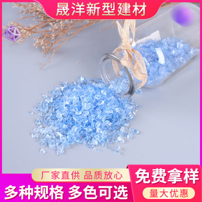 Factory Wholesale Micro Landscape Color Glass Sand Decorative Sea Blue Glass Sand Succulent Glass Sand Irregular