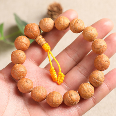 Nepal 14mm Original Seed Bird's Eye Bodhi Buddha Beads Tibetan Cultural Artifact Prayer Beads Bracelet Yellow Skin Bodhi Seed Beads