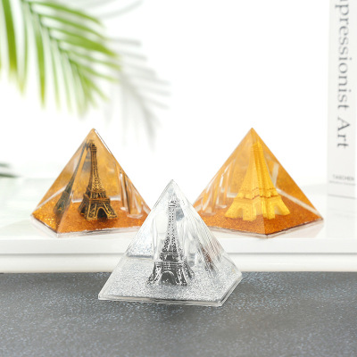 Crystal Oil-in Crafts Pyramid Pen Transparent Desktop Decoration Acrylic Crystal Pen Holder Creative Penholder