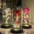 Valentine's Day Glass Gold Foil Flower Rose Led Glowing Creative Gift Simulation Color Gold Mother's Day Decoration Ornaments