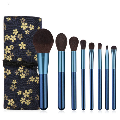 8 Makeup Brushes Set Small Grape Portable Models Storage Bag Eye Brush Concealer Brush Beauty Makeup Tools