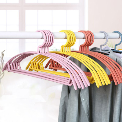Semicircle Traceless Plastic Hanger Household Children Adult Macaron Color Non-Slip Clothes Hanger Clothes Support Wholesale