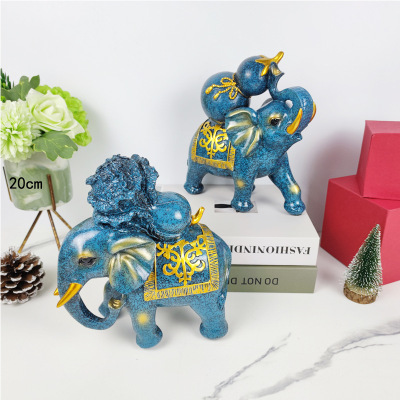 Creative Resin Crafts Object Decoration Office Living Room TV Cabinet Elephant Decorations Relocation and Opening Gift