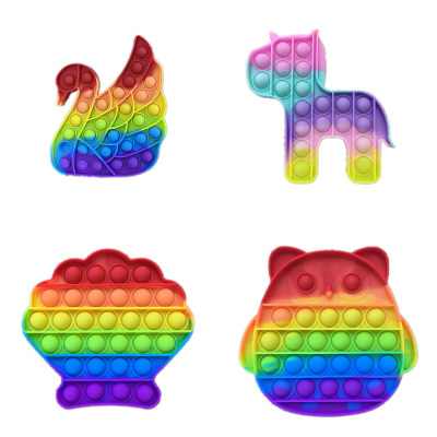 Rainbow Macaron Swan Trojan Shell Owl Animal Deratization Pioneer Child Parent-Child Interaction Silicone Toy
