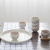 Snowflake Underglaze Japanese and Korean Ceramic Tea Set Household Minimalist Loop-Handled Teapot a Pot of 6 Cups with Tea Tray