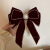 Korean Style Elegant Red Velvet Bow Pearl Barrettes Spring Clip Retro High Sense Head Clip Side Clip Hair Accessories