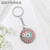 New Painting Oil Color Three-Dimensional round Stainless Steel Key Ring Fashion Hollow Stainless Steel Key Ring