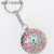 New Painting Oil Color Three-Dimensional round Stainless Steel Key Ring Fashion Hollow Stainless Steel Key Ring