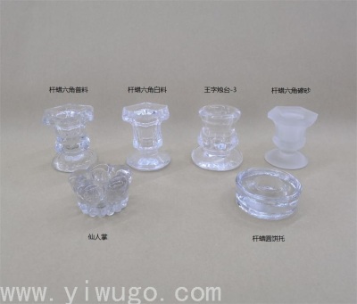 Handmade Pressing Mechanism Special-Shaped Transparent Sand DIY Glass Candle Holder Cup Aromatherapy Pole Candle Hexagonal round Cake Cactus