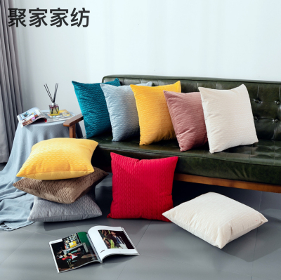 Solid Color Velvet Pleated Wheat Pillow Cover Couch Pillow Car Back Cushion Covers European Sofa Cover Pillow HTT