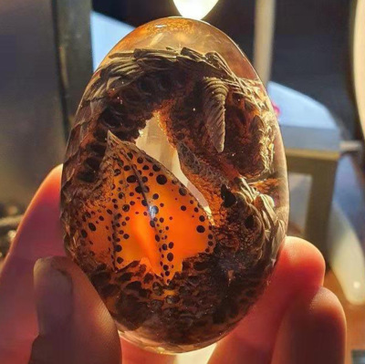 Lava Dragon Egg Glowing Lava Dragon Egg Resin Crafts Dinosaur Egg Souvenir Desktop Ornaments