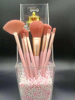 Factory Direct Sales 8 Leather Bags Brush Suit Makeup Brush Tools Portable Set Face Powder Blush Beauty Makeup Makeup Brush