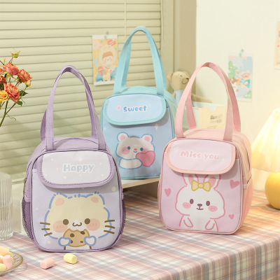 Portable Lunch Bag Lunch Box Bag Female Student Insulated Lunch with Rice Lunch Bag Hand Tote Bag Office Worker Bag Wholesale