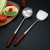 304 Stainless Steel Wooden Handle Sanding Soup Spoon and Spatula Kitchen Long Handle Thickened Spatula Household Sheng Soup Spoon