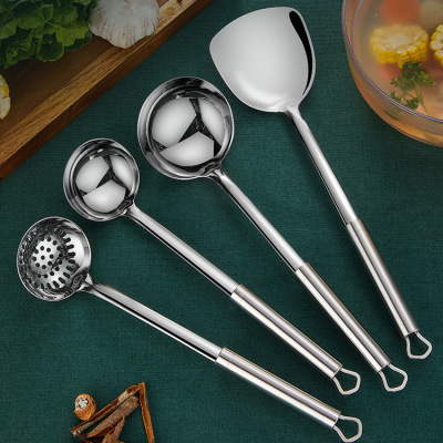 304 Stainless Steel Spatula Spoon Kit Kitchen Full Set Kitchenware Spatula Long Handle Thickened Household Soup Spoon