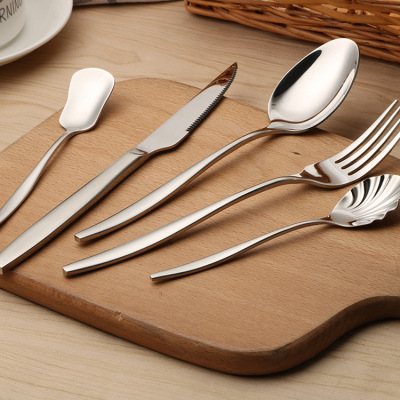 Factory Direct Sales Stainless Steel Tableware Spoon Western Food Knife and Fork Home Gift Stainless Steel Fork Logo