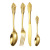 Retro Court 304 Stainless Steel Knife, Fork and Spoon Western European Classical Style Western Food/Steak Knife and Fork Gold-Plated Embossed Spoon