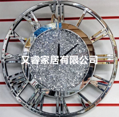 Glass Diamond Clock Wall Clock Stitching Decorative Clock