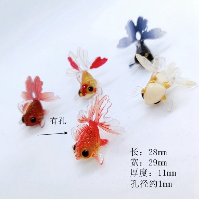 DIY Material Jewelry Accessories Wholesale Good Luck Red Koi Simulation Small Goldfish Pendant Earrings Earring Accessories