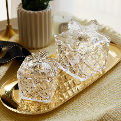 Yx Roman Glass Jar Exquisite Embossed Bird Butterfly Small Candy Box Wedding Jewelry Storage Jar