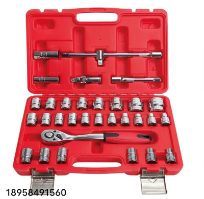 Factory 32-Piece Socket Set Wrench Auto Protection Hardware Auto Repair Sleeve Tool Combination Hardware Toolbox